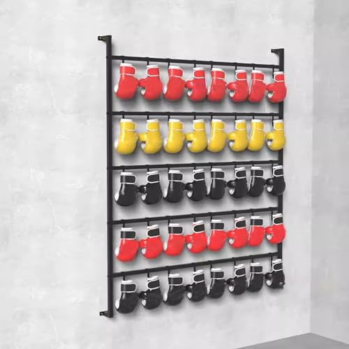 Commercial Retail Display Rack, Large Boxing Glove Dryer for Boxing Gym/Fitness Studio/Training Classroom, Black Powder Coated Storage Rack with Metal Hook,155x170cm/29.5x66.9 - size: 155x170cm/29.5x66.9