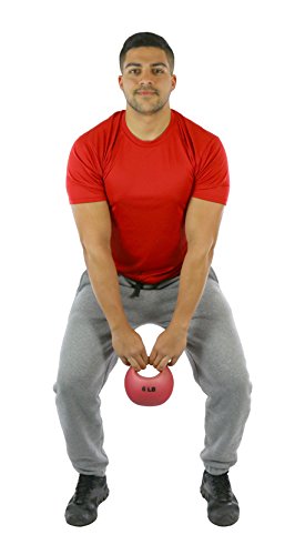 CanDo 10-3292 원 핸들 메디신 볼, 2.7kg(6파운드), 레드 - size: 6 lbs