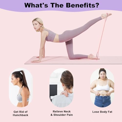 Figure 8 Resistance Bands with Handles, Upgraded Silicone 8-Shaped Exercise Band for Women,Stretch Bands Set for Exercise Arms Back Legs Pilates Yoga - color: 2Pcs Pink 15Lb & Purple 25Lb