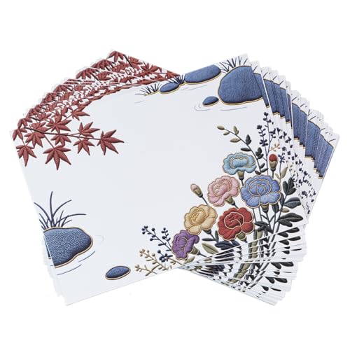 A7 Envelopes, 5x7 Inch, 40 Pack, 120gsm Carnation Flower Printed White Paper, Double-Sided Floral Print, Gummed Seal Envelope for Invitations and Greeting Cards (White Carnation) - color: White Carnation