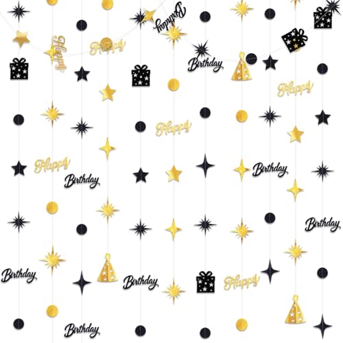 ReliThick 6 Pcs Happy Birthday Garland Banner, 19.69 ft - style: Happy Birthday