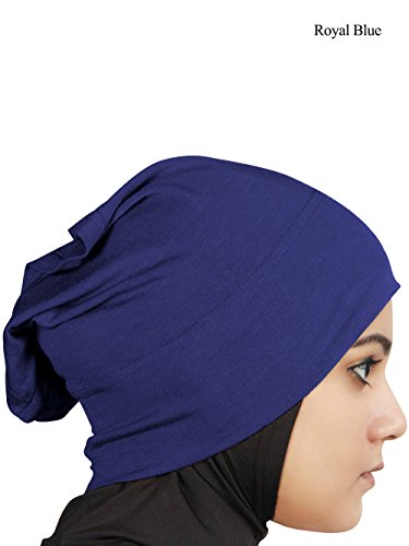 MyBatua Women's 2-Piece Al-Amira Hijab with Under Scarf/Cap/Bonnet in Soft Viscose Jersey, Ready to Wear HJ-129 - color: Royal Blue