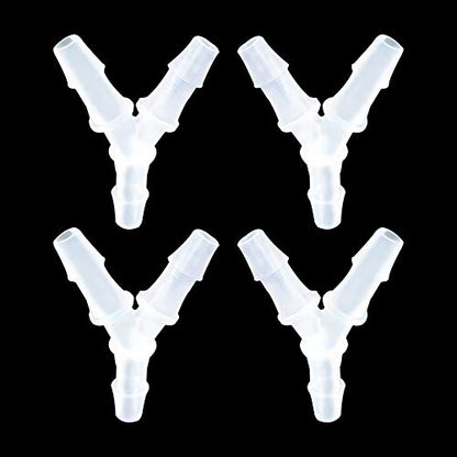 1/2" Hose Barb Fitting Equal Barbed Y Shaped 3 Way plastic Tubing Joint Splicer Mender Adapter Union for Oxygen Tubing Pipe Household Fuel Gas Liquid Air (Pack of 4) - size: 1/2 Inch
