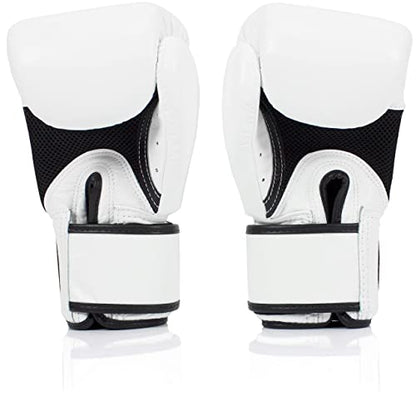 Fairtex BGV1BR Breathable Boxing Gloves, Lightweight Shock Absorbent Gear - color: White, size: 10 oz