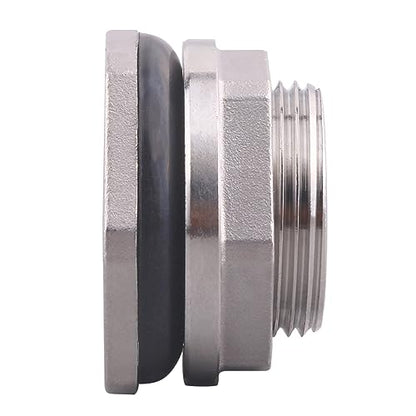 DERNORD 1" Female Bulkhead Water Tank Connector Stainless Steel Bulkhead Fittings Pack of 5 - size: 1 Inch, style: Pack of 5