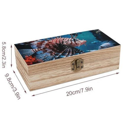 Wooden Storage Box Fish in Fish Tank Jewelry Boxes With Hinged Lid Keepsake Box Decorative Boxes For Keepsake,Home Decoration