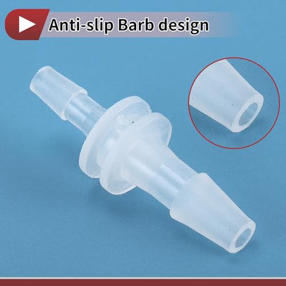 Plastic Hose Barb Fitting 1/8" x 5/32" OD Barb Straight Through Pipe Connector Clear 5 Pcs - size: 1/8"-5/32"