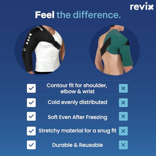 REVIX Arm Shoulder Ice Pack Rotator Cuff Cold Therapy, Reusable Ice Sleeve for Shoulder & Elbow Pain Relief, Gel Ice Packs for Pitchers, Volleyball Players, Athletes, Throwing Recovery, L - style: Large