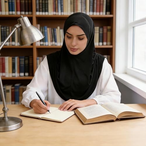 Instant Hijab Ready To Wear Hijab Scarf for Women Soft Long Muslim Jersey Hijabs Head Scarf for Prayer Abaya - color: Black