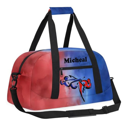 Personalized Martial Art Bag Duffel Bag for Girls, Custom Taekwondo Karate Bag Overnight Bags for Travel Weekender Practice Battle Black - color: Option 8