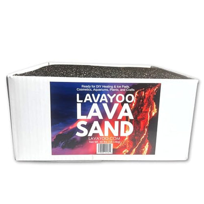 Real Lava Sand - Screened, Washed, Dried and Sanitized - Great for Heating Pads, Cooling Pads, Crafts, and Aquariums (40 lb Box) - size: 40 Pounds