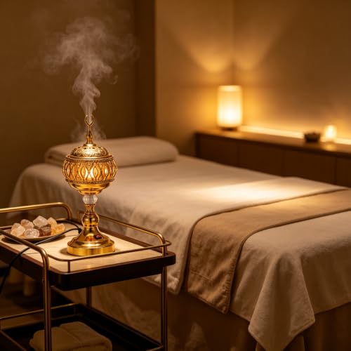 DECHOUS Bakhoor Burner: Arabian Style Electric Incense Burner Plug in Censer for Home Office Aroma, Middle Eastern Bukhoor Censer for Yoga Spa Relaxation, Us Plug