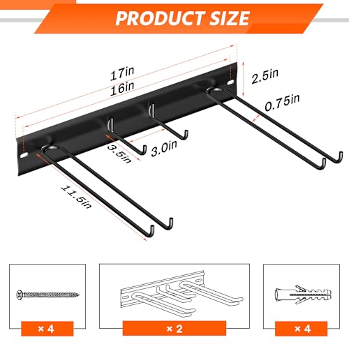 Wall Mount Ski Rack, Garage Ski Storage Rack, Ski Hangers For 8 Pairs of Skis - style: 4 Ski Hooks