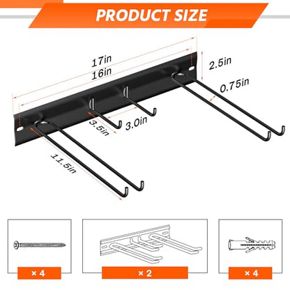 Wall Mount Ski Rack, Garage Ski Storage Rack, Ski Hangers For 8 Pairs of Skis - style: 4 Ski Hooks