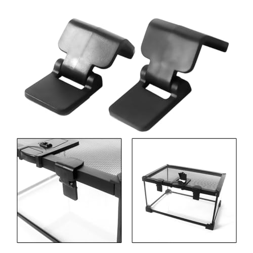 2Pcs Terrarium Locks Easy to Install Aquarium Lid Clips Turtle Feeding Box