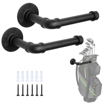BiJun Wall Mount Golf Bag Storage Rack, Space Saving Garage Home Organizer | Fits All Golf Bags & Backpacks,80lbs Heavy Duty,Rust Resistant,Easy Wall Mount,for Garage Driving Range