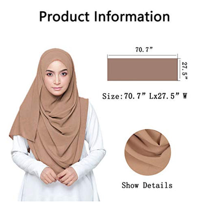 LMVERNA Solid Color Bubble Chiffon Scarf for Women Fashion Soft Hijab Long Scarfs Wrap Scarves - color: Nude