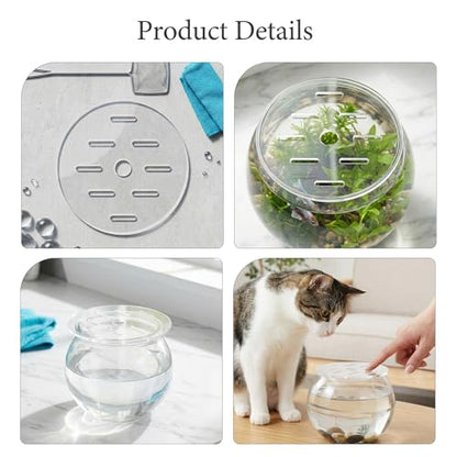 Round Clear Tank Lid - Round Aquarium Lid 3.94 Inch Tank Protective Cover - Replacement Accessories for Fish Bowl Terrarium - size: 10.00X10.00X0.30CM