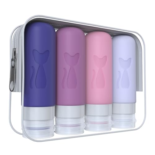 Zafit TSA Approved 3oz Leakproof Travel Bottles for Toiletries, Refillable Containers for Shampoo Conditioner Lotion Body Wash (Multicolored I) - color: Multicolored I