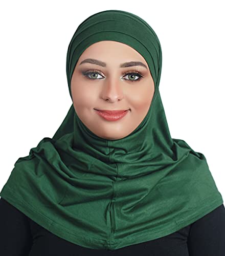 AL AMIRA Beautiful cotton hijab scarf Islamic women fancy hijab K101 - color: Green