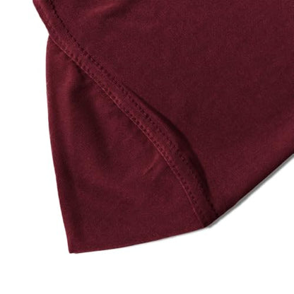 Instant Hijab Ready To Wear Hijab Scarf for Women Soft Long Muslim Jersey Hijabs Head Scarf for Prayer Abaya - color: Wine Red