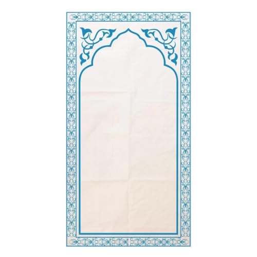 Decoret Hygienic and Practical Prayer Rug for Muslims,Islamic Disposable Portable Prayer Rug/Mat, Mosque,Hotel,Restaurant,Cafe,Comfortable Use for Guests,Waterproof- 100pcs-19 * 43 İnc (Blue) - color: Blue