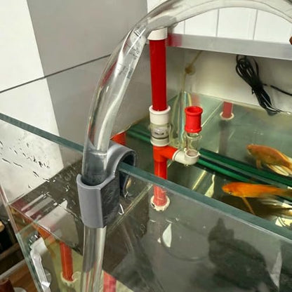 3D Printed Aquarium Hose Holder for 12mm and 16mm Water Changing Tube Fish Tanks Accessory Bucket Clip Aquarium Water Pipe Tube Bracket - color: White