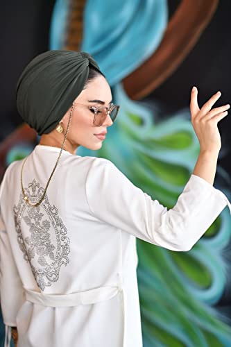 para life Knot Turbans for Women, Breathable Instant Turban|Standard Size Cotton|Pre-tied Scarf, Hijab Cap&Undercap - color: Khaki