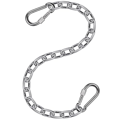 1Pcs 29inch 304 Stainless Steel Hanging Chain with 4 Carabiners | Hammock Extender Chain for Swing, Heavy Bag, Hanging Chair, Porch Swing, Indoor & Outdoor 1000 LB Capacity - color: 1pcs - 29" - Silver-stainless Steel, size: 29"