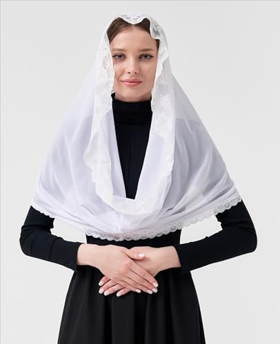 Leimandy Infinity Chapel Veil Hijab Scarf Head Wrap for Muslim V96 - color: White