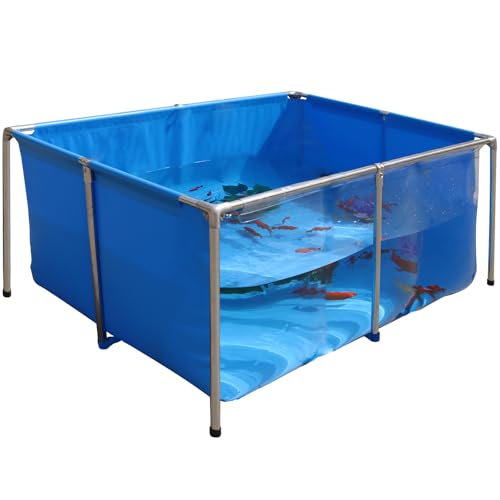PVC Fish KOI Aquarium Tank w/ Clear View Panel(47.3"L*31.5"W*23.6"H,135Gal) - size: 47 Inch
