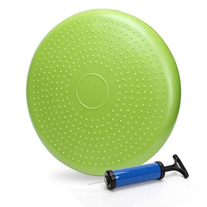WIWAPLE Wiggle Seat, Inflatable Stability Balance Disc Wobble Cushion, Balance Disc Wiggle Seat, Flexible Seating Classroom with Free Air Pump Sensory Kids (Office & Home & School) - color: Green