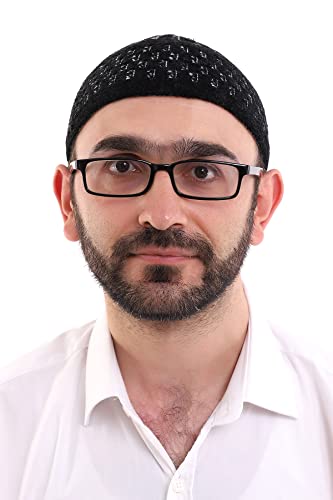 ihvan online Turkish Muslim Winter Velvet Kufi Hats for Men, Taqiya, Takke, Peci, Islamic Caps, Islamic Gifts, Standart Size - color: Black White