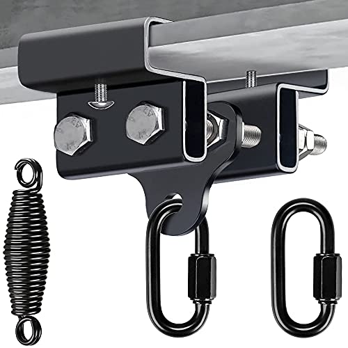 Dolibest Heavy Duty Steel Beam Hanger, Heavy Bag Mount, I Beam Heavy Bag Hanger with Spring for Boxing Muay Thai Training, 350Lbs Capacity