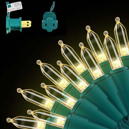 150 LED Warm White Christmas String Lights, 50 FT Green Wire, UL Certified Connectable, Xmas Lights Outdoor or Indoor - color: Warm White