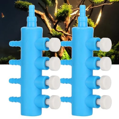 2Pcs 4mm Adapter Connector Plastic Distributor Aquarium Air Pump Splitter for Fish Tank Oxygen Tubing(4 Way) - style: 4 Way