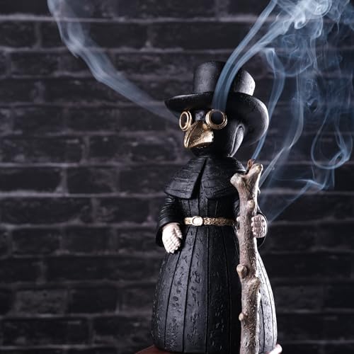 Plague Doctor Incense Holder 2027 Upgrade, Cone Burner Eyes Will Smoke - color: Large Doctor