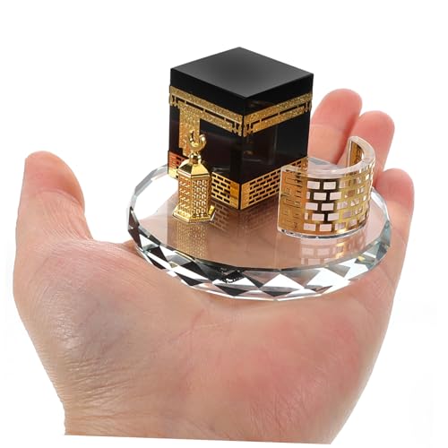 OUNONA Miniature Set Crystal Handicraft for Home Decor Vehicle Decoration Islamic Architecture Saudi Arabia Souvenir