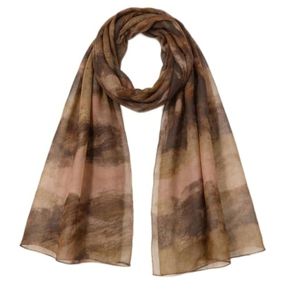 Hijab Scarf for Women Fashion Printed Modal Hijab Head Wrap Scarves Lightweight Long Scarf Shawls - color: Watercolor L