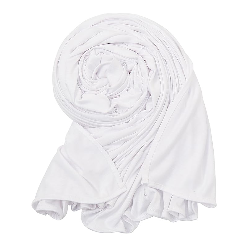 Pre-sewn Instant Hijab Non-slip Scarf for Women Modal Jersey Head Scarf Wrap for Women - color: White
