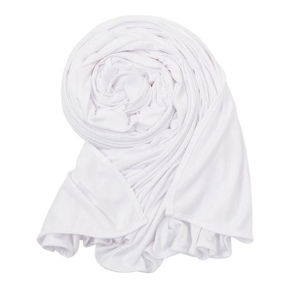 Pre-sewn Instant Hijab Non-slip Scarf for Women Modal Jersey Head Scarf Wrap for Women - color: White