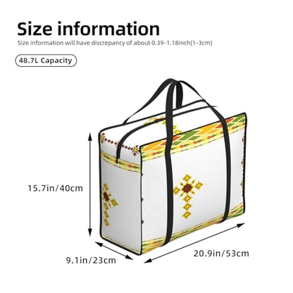 Large Grocery Bags with Zipper Closure, Polyester Foldable Shopping Bags, Heavy Duty Reusable Tote Bags - color: Ethiopian Cross