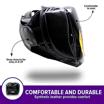 TRAINED Boxing Headgear Black S/L Use for MMA Training Kickboxing, Muay Thai, Sparring, Karate and Taekwondo Head Guard. - size: Large, style: Spartan