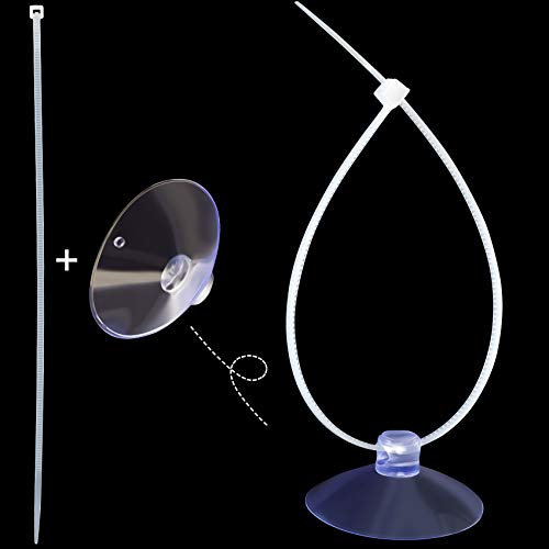 ANCIRS 30pcs 35mm Suction Cups with 50pcs Transparent Zip Ties, Clear | Rubber, Reusable, Easy to Use and Remove, for Home & Kitchen, for Hanging Lightweight Decorations & Organizing Cables - size: 35 mm