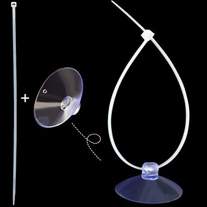 ANCIRS 30pcs 35mm Suction Cups with 50pcs Transparent Zip Ties, Clear | Rubber, Reusable, Easy to Use and Remove, for Home & Kitchen, for Hanging Lightweight Decorations & Organizing Cables - size: 35 mm