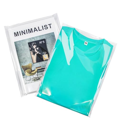 PigPotParty 9x12 Clear Cellophane Bags for T-shirts & Prints, Self-Sealing - color: 9"x12" (100pcs)