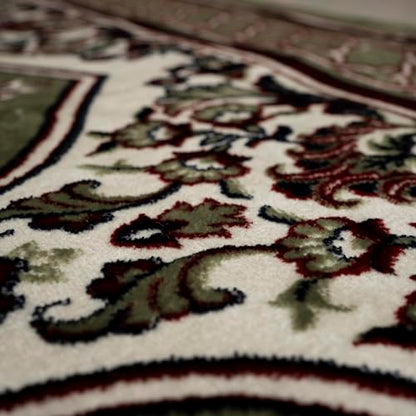 Modefa Turkish Islamic Prayer Rug - Multi Person Janamaz Sajada for Family or Large Gathering & Group Praying Carpet - Wide Plush Velvet Praying Mat Mihrab (5 Person Green) - color: Mihrab Green