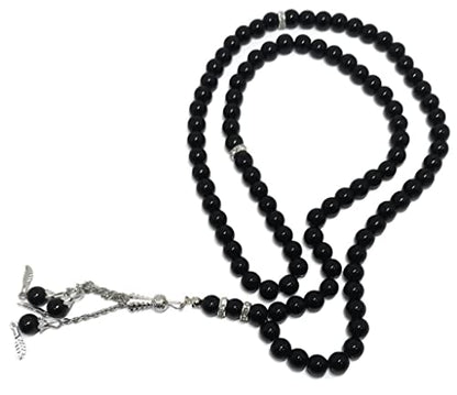 Muslim Tasbih 99 Bead AMN-325 Islam Car Mirror Hanging Ornament Prayer Rosary Misbaha Colorful Design Islamic Religion Eid Ramadan Gift (Black) - color: Black