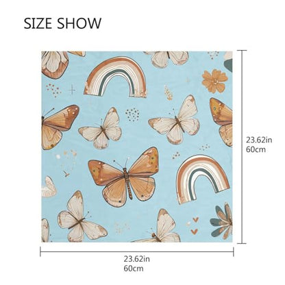 Women's Silk Scarf Square Satin Head Scarves Fashion Neck Scarf Hair Wraps Silk Bandana - color: Bohemia Butterfly Rainbow