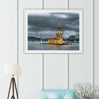 Anatolian Puzzle - Maiden's Tower (Nostalgia), 1000 Piece Jigsaw Puzzle, #3167 - color: Kız Kulesi Nostalji